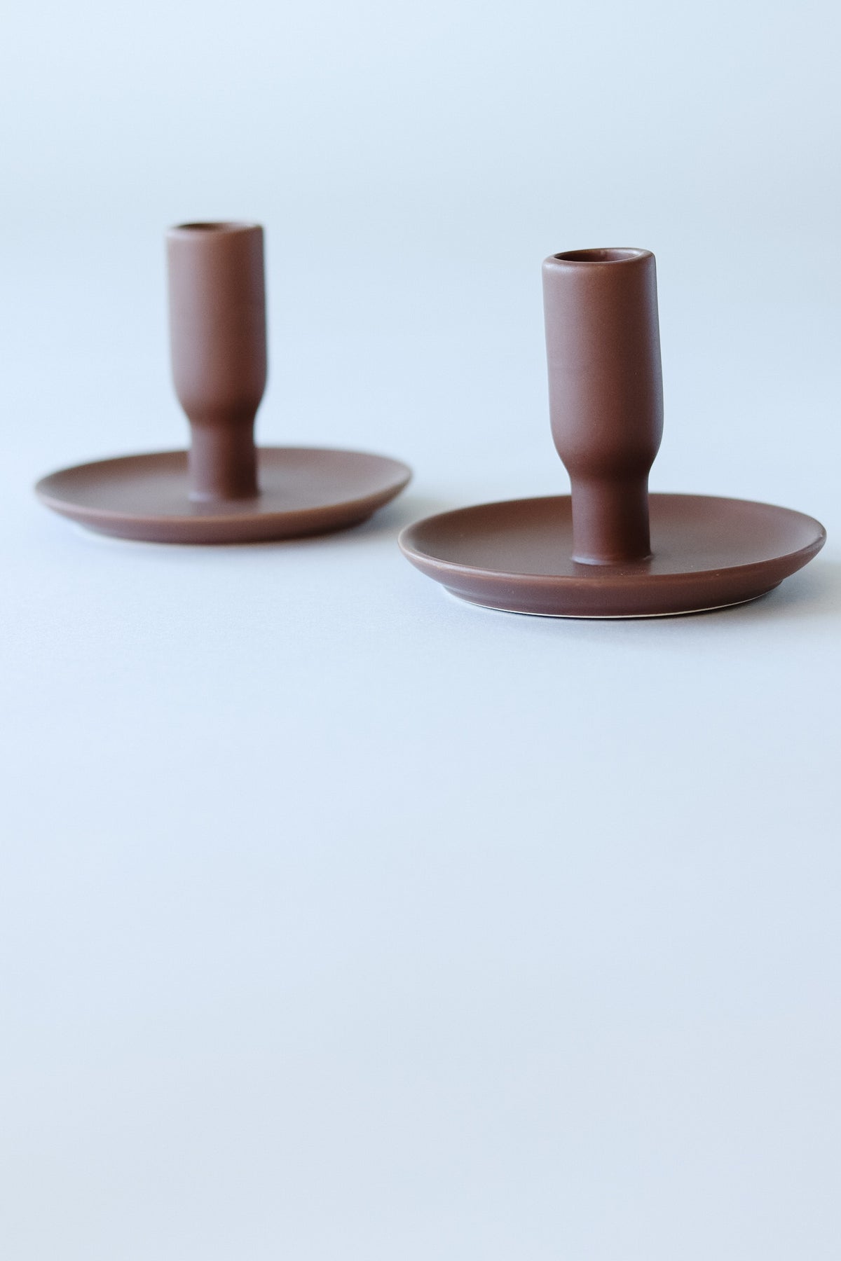 brown candle holders