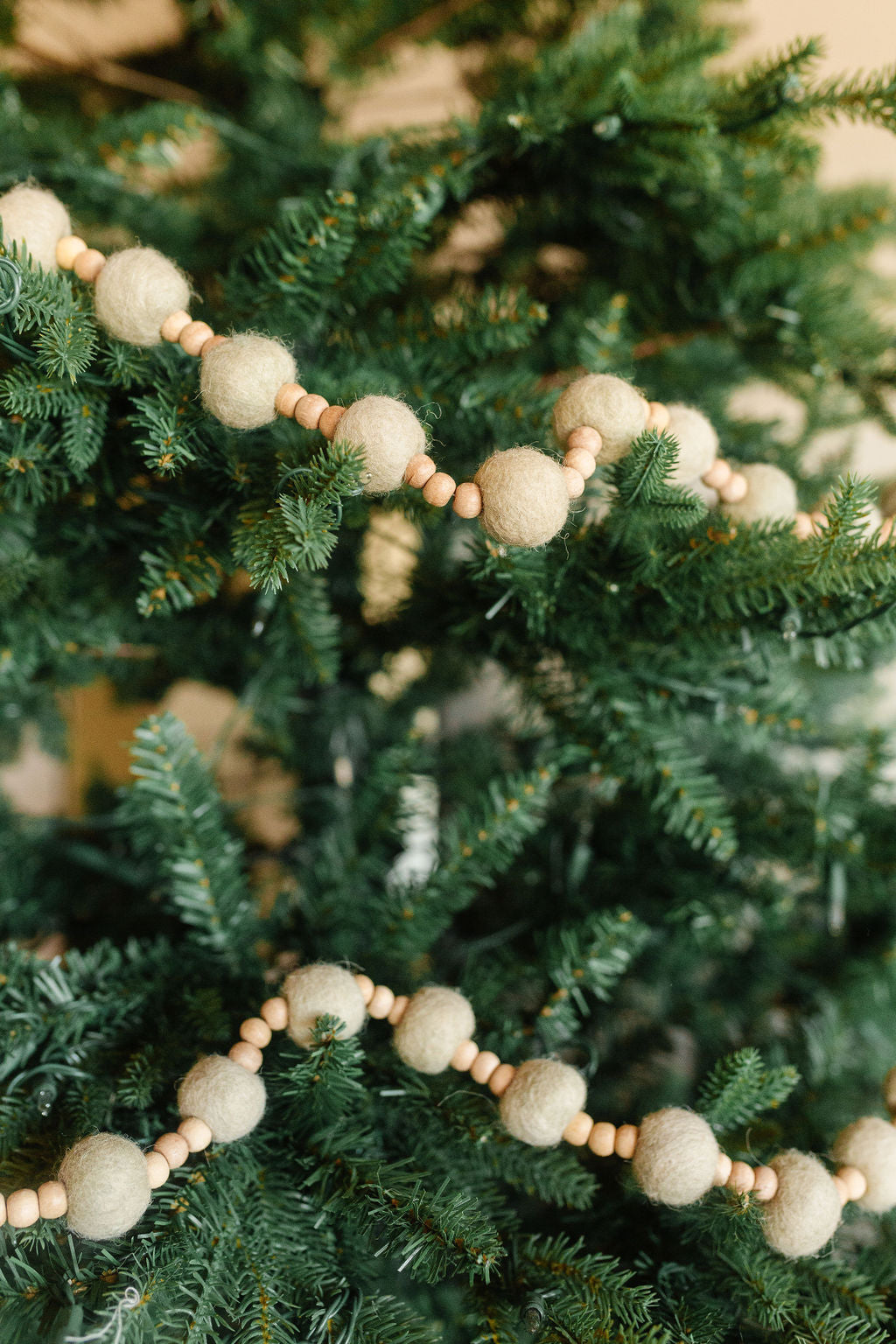 Wool Felt Ball &amp; Bead Garland