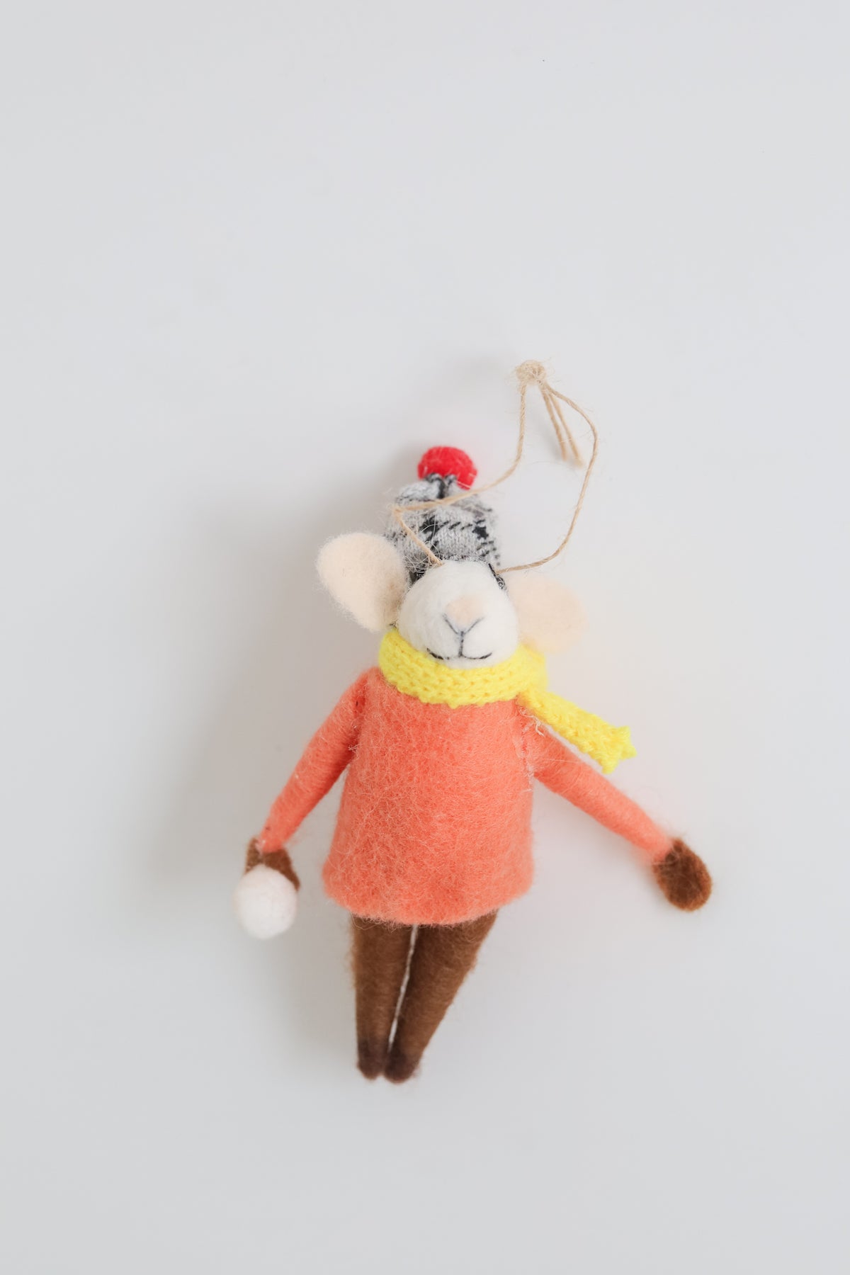 Wool Felt Mouse Ornament | Hat &amp; Sweater