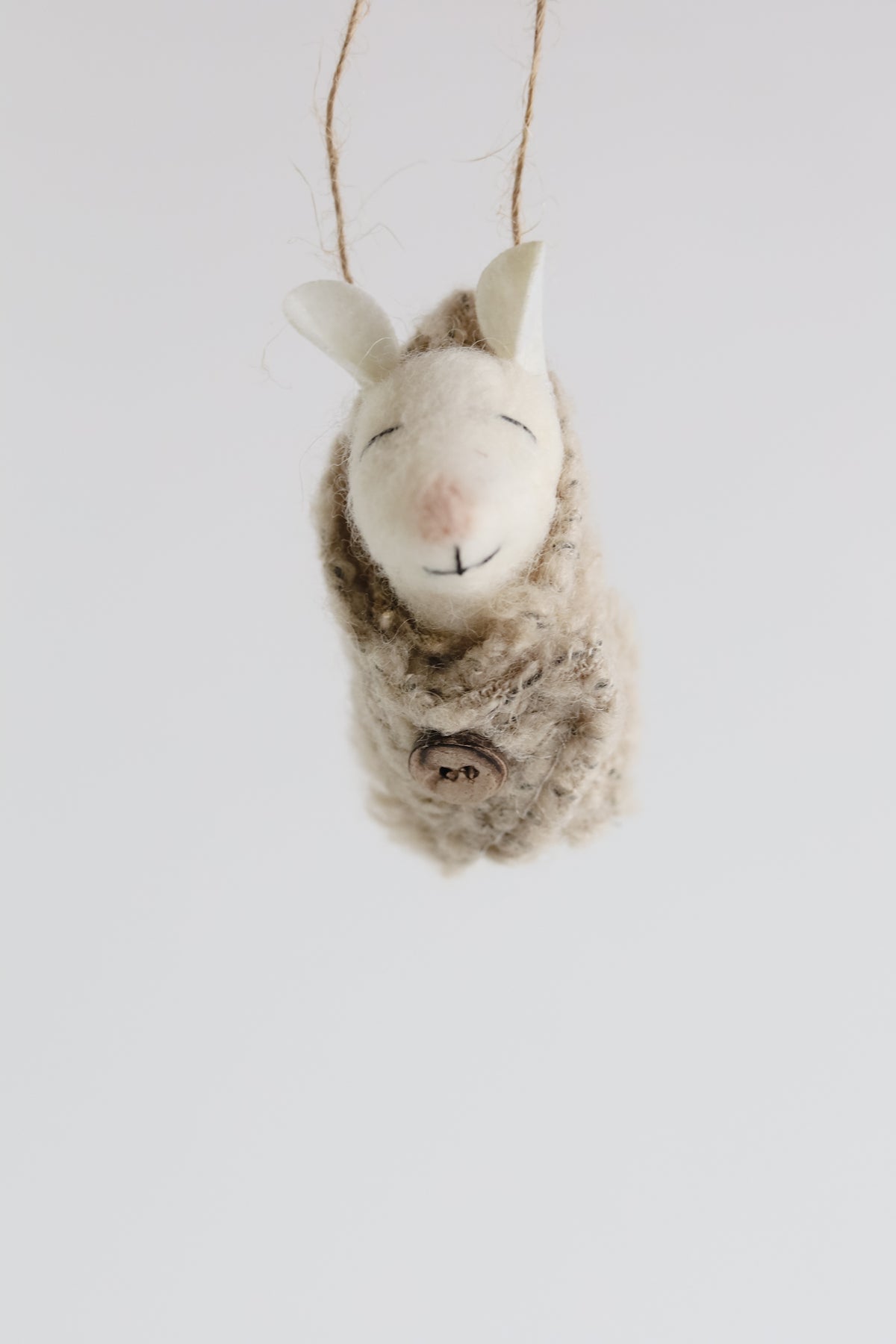 Wool Felt Mouse in a Swaddle Ornament