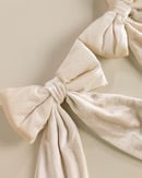 Bow Christmas Decor Garland Cream Velcet
