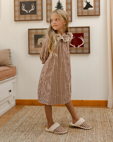 Girls Nightgown Brick Gingham