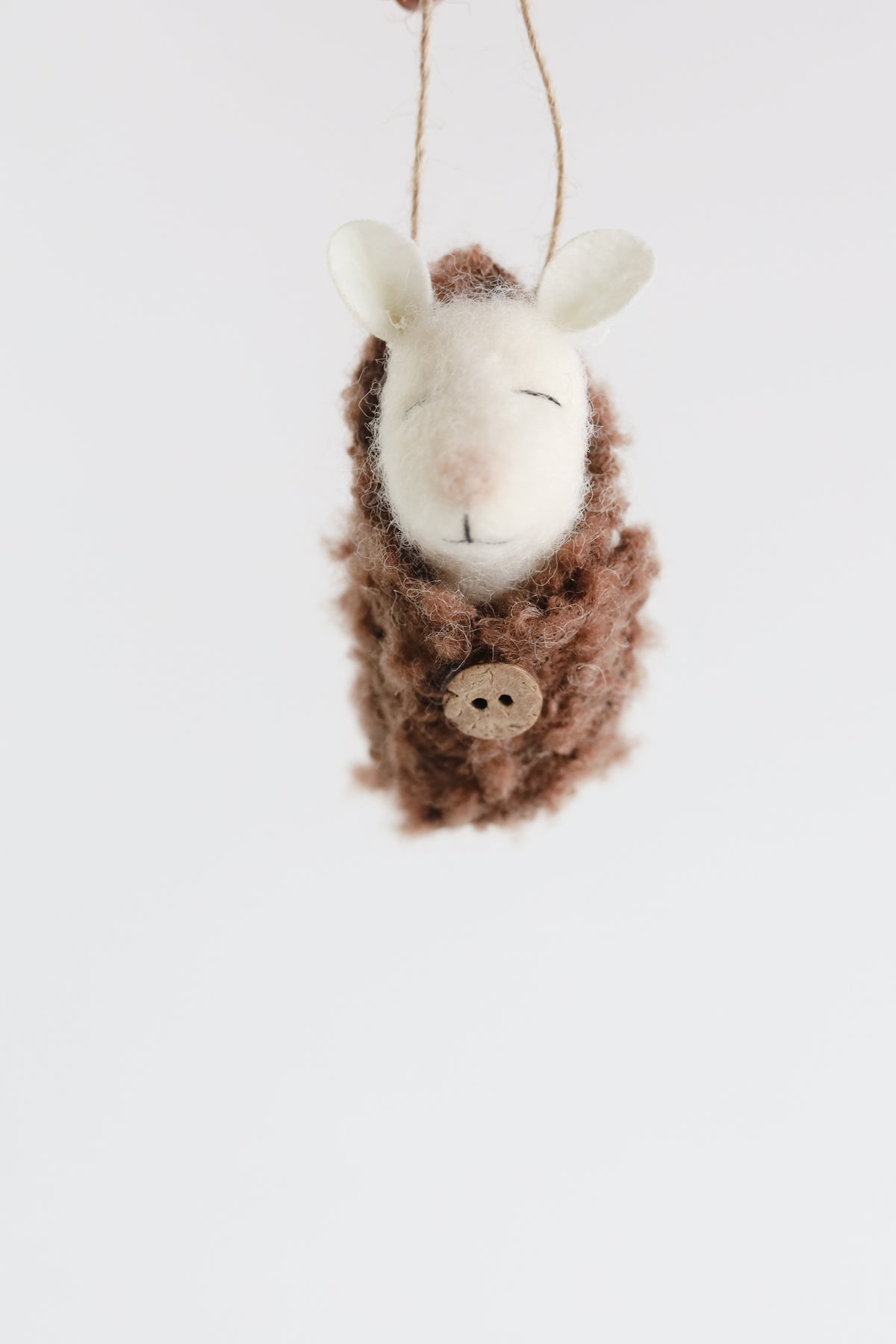 Wool Felt Mouse in a Swaddle Ornament