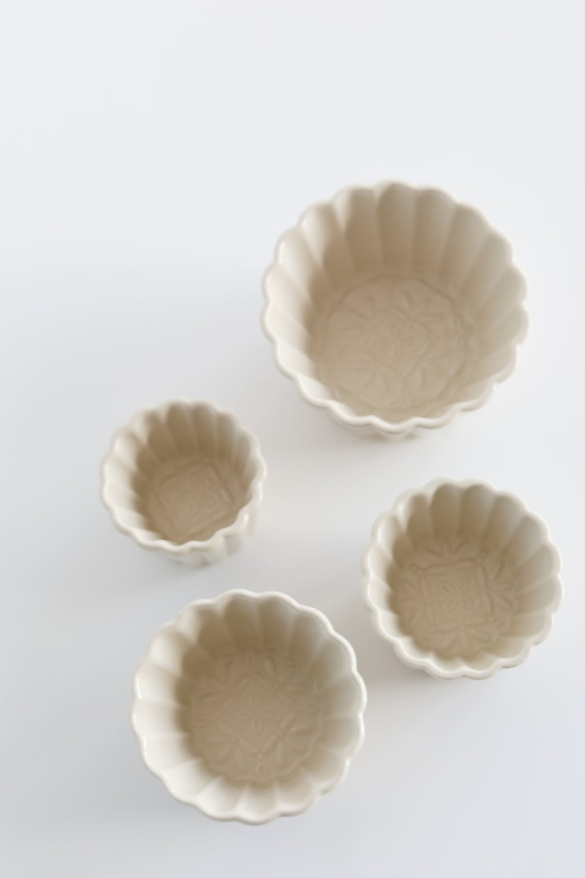 Stoneware Fluted Prep Bowls | Set of 4