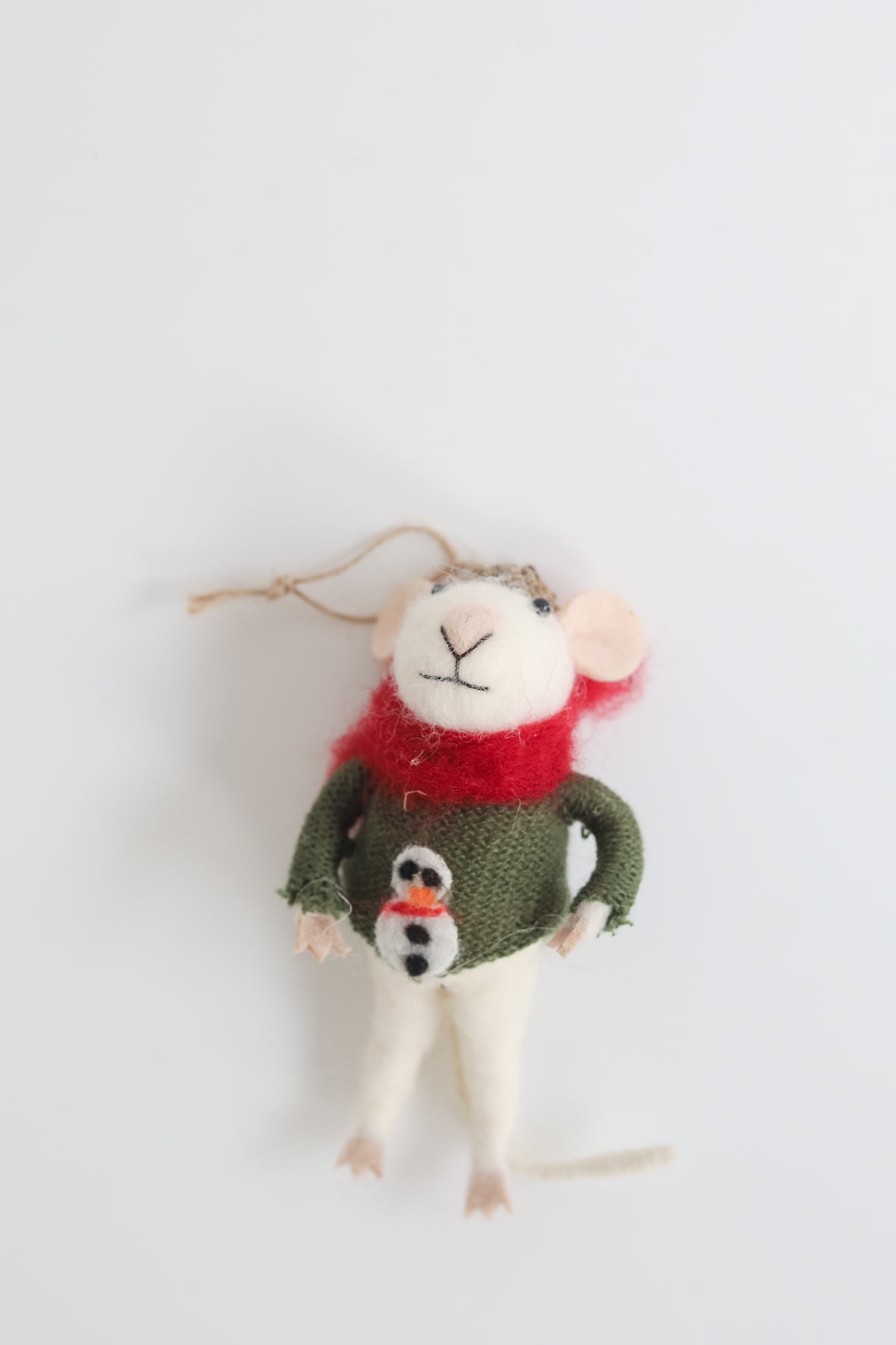 Wool Felt Mouse in Outfit Ornament