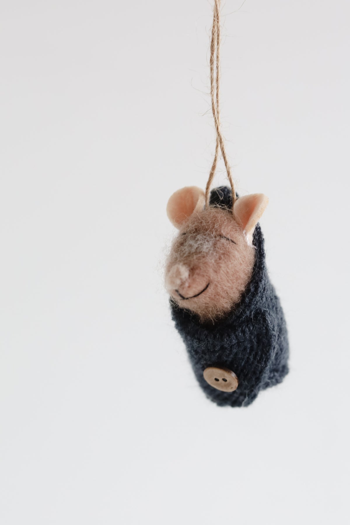 Wool Felt Mouse in a Swaddle Ornament