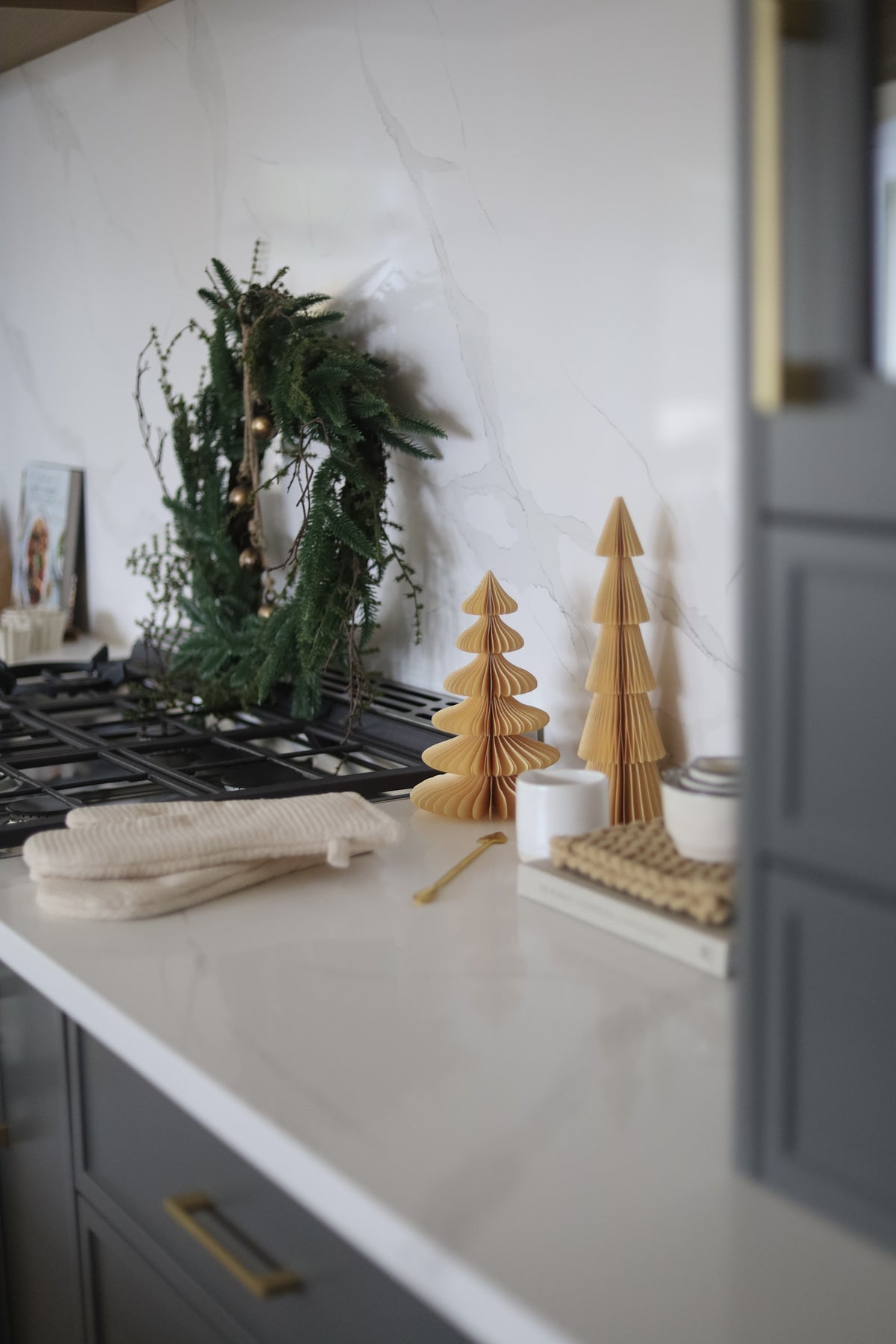 Brass Cocktail Spoon with Christmas Tree Handle