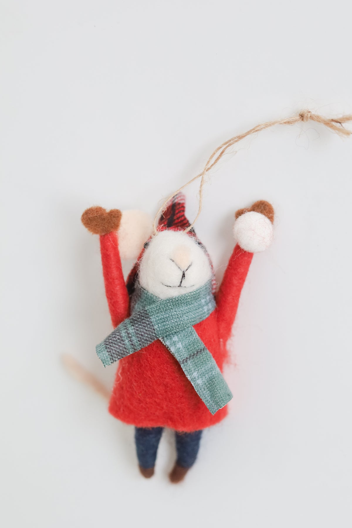 Wool Felt Mouse in Outfit Ornament