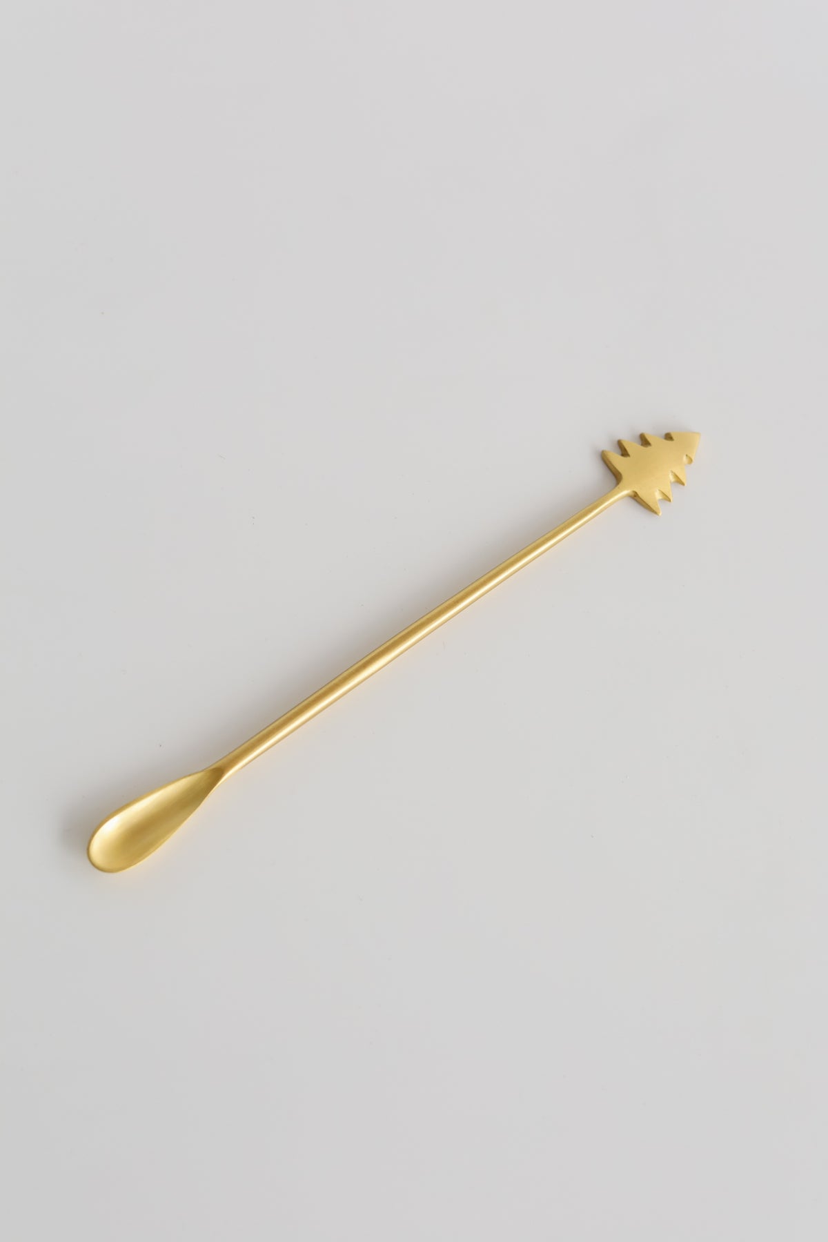 Brass Cocktail Spoon with Christmas Tree Handle