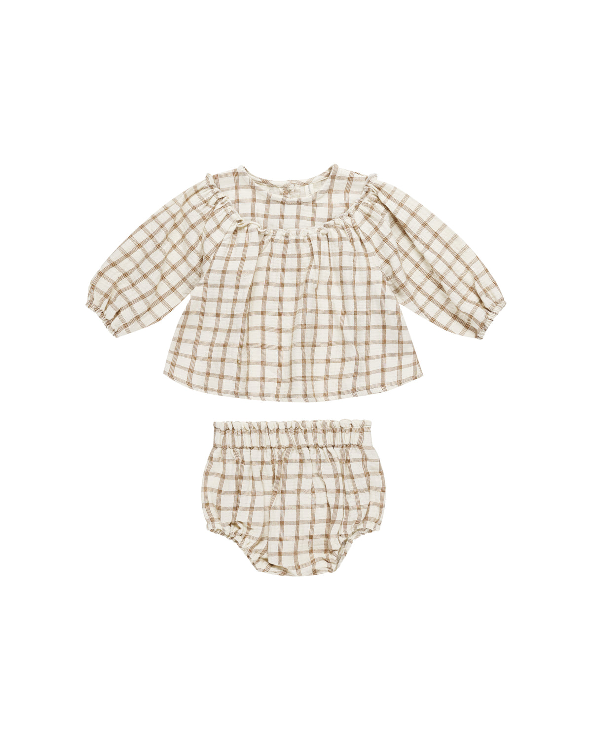 Mia Top &amp; Bloomer Set | Cinnamon Plaid