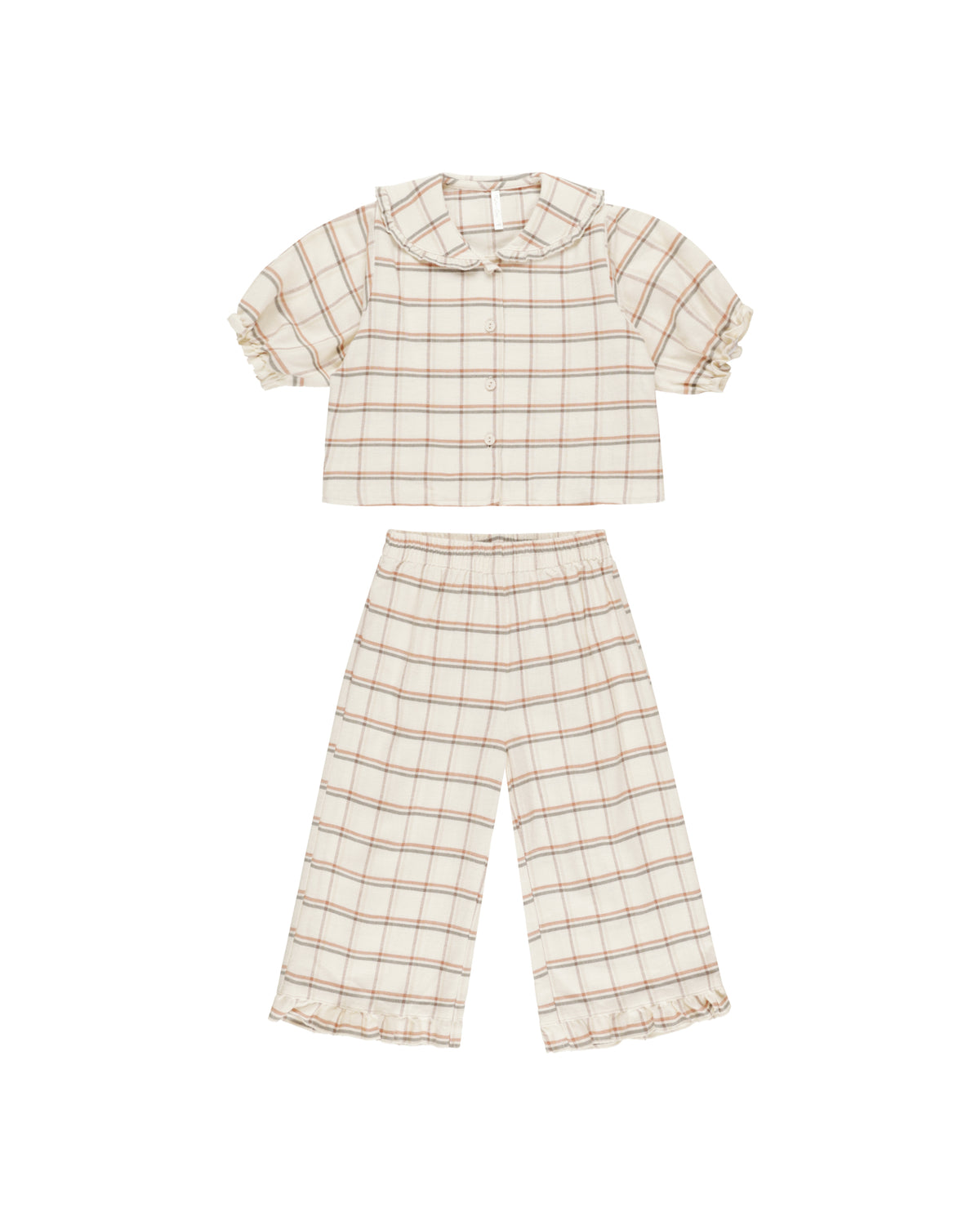 Ruffle Pajamas Holiday Plaid