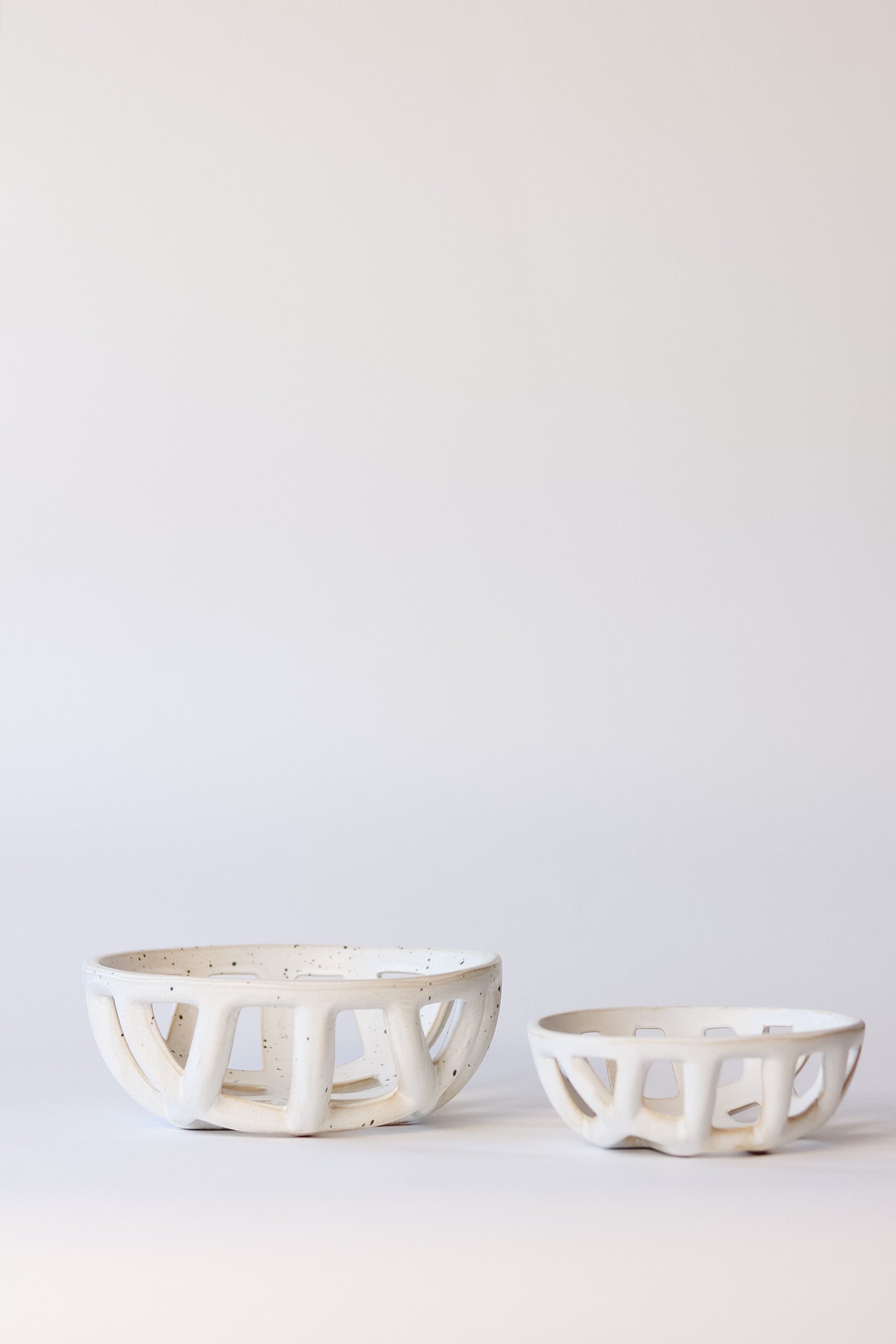 Handmade Stoneware Baskets Set of 2