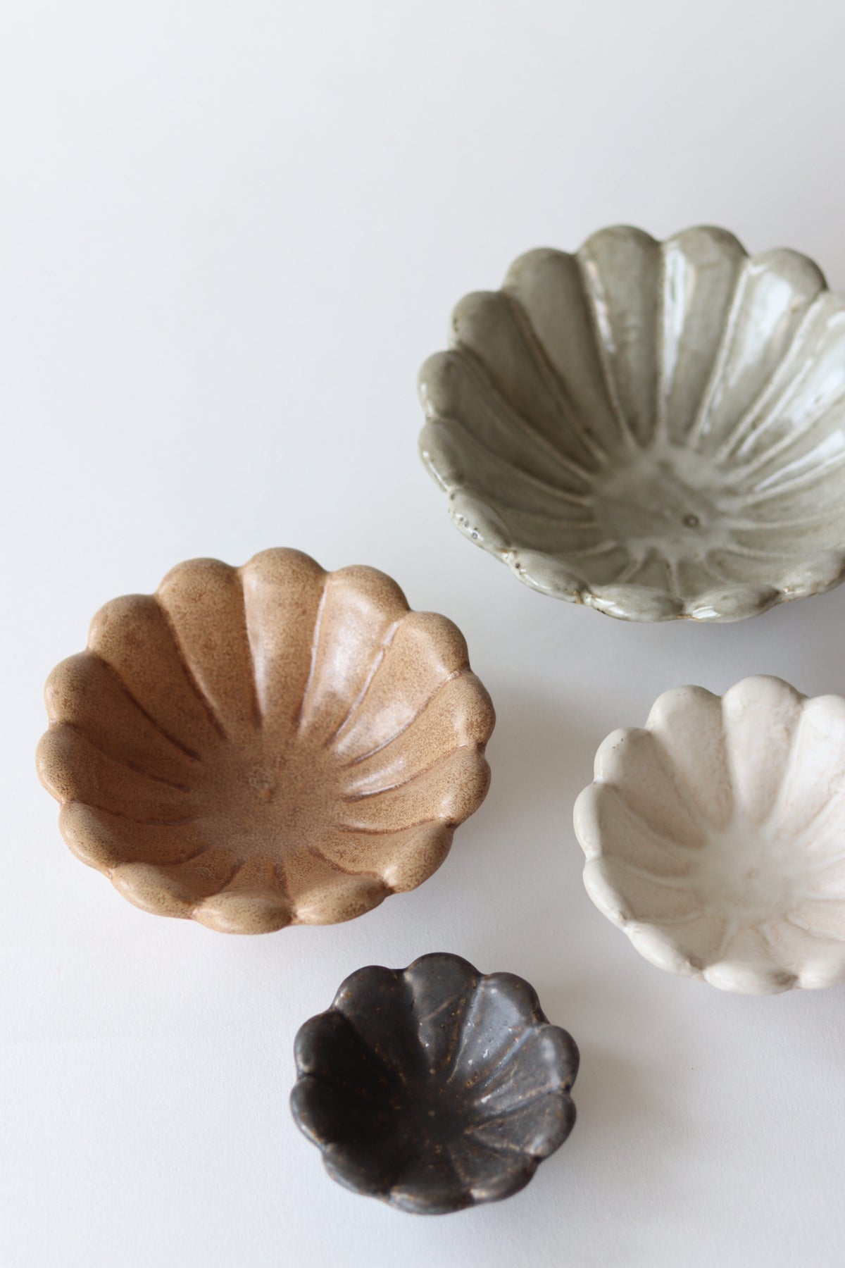 Stoneware Flower Bowls