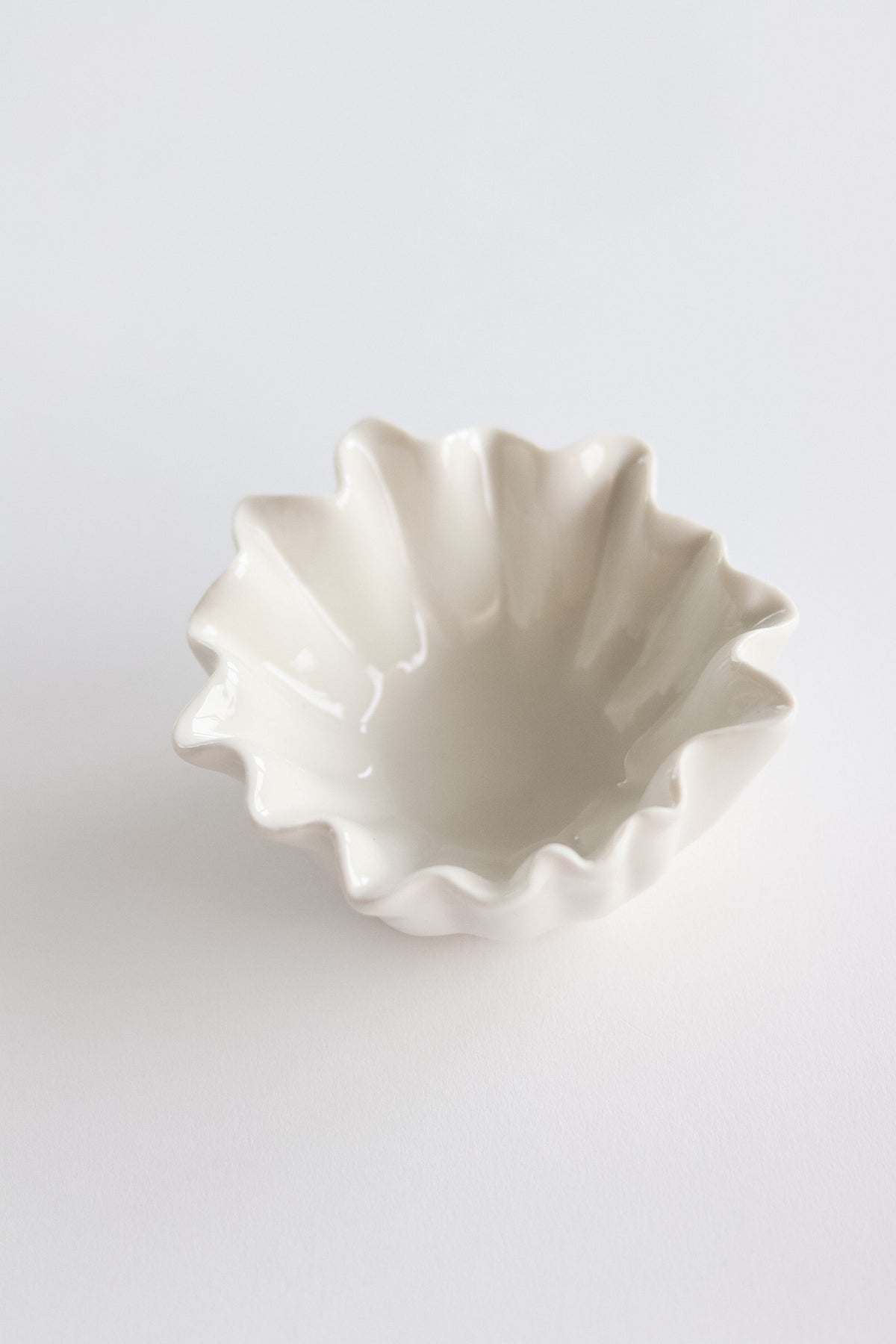 single white fluted bowl