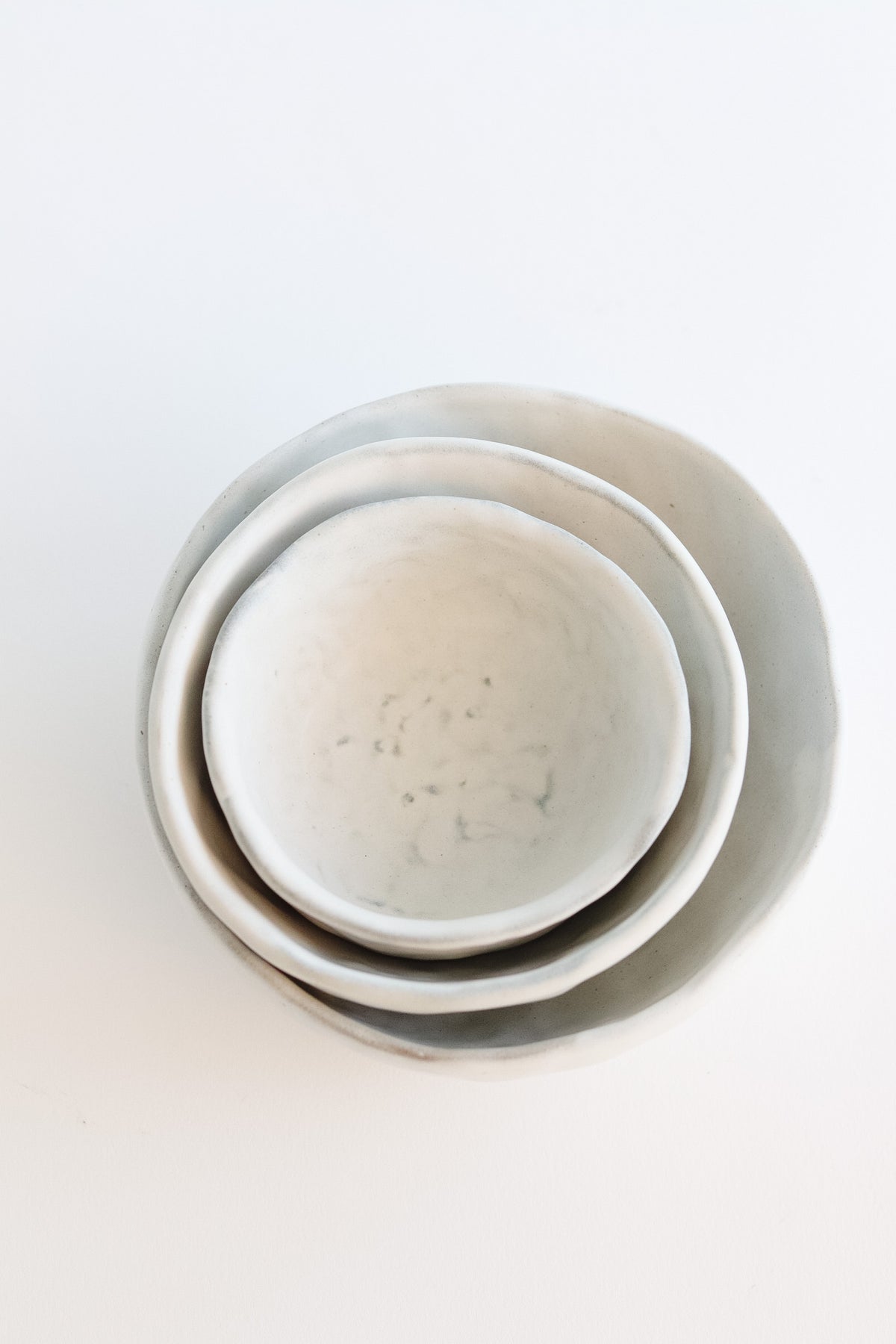 White Pebble Bowls Set of 3