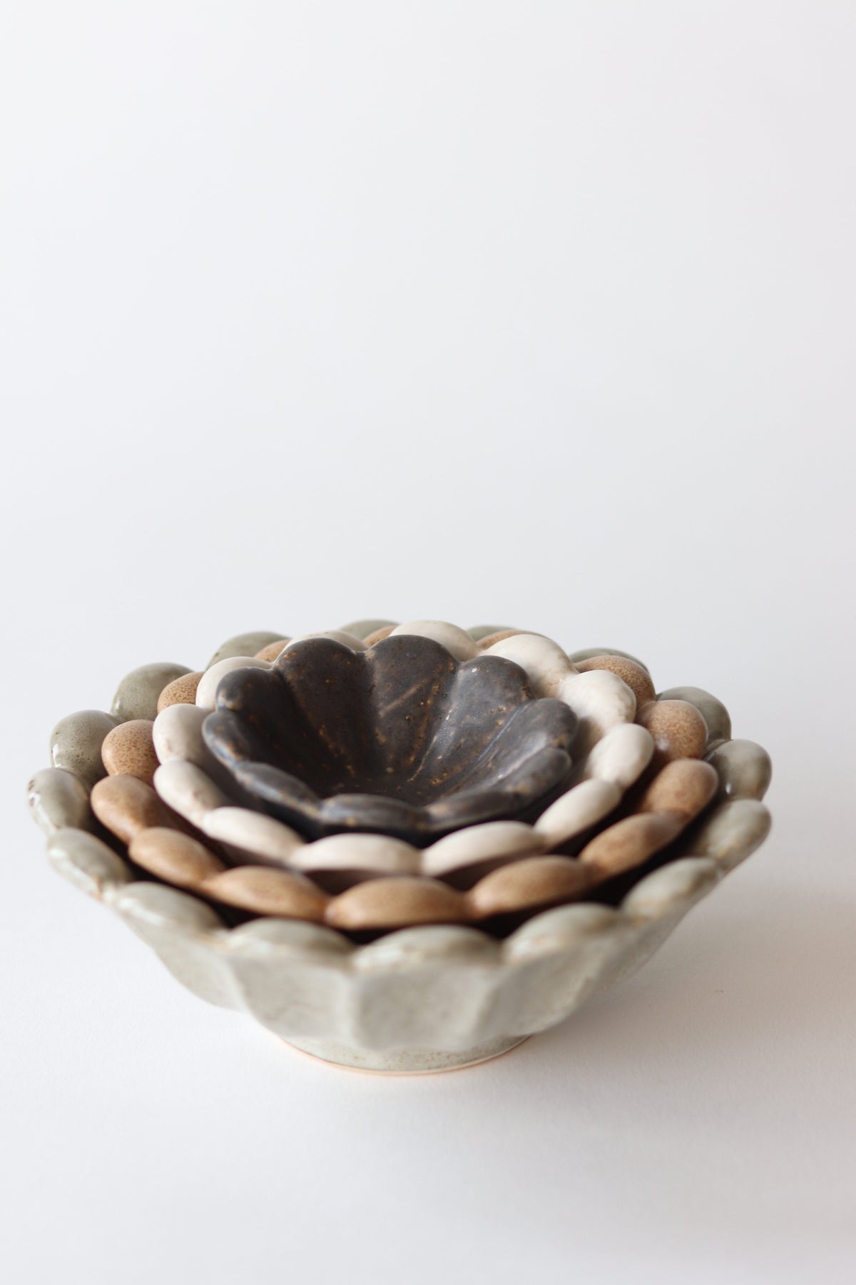 Stoneware Flower Bowls