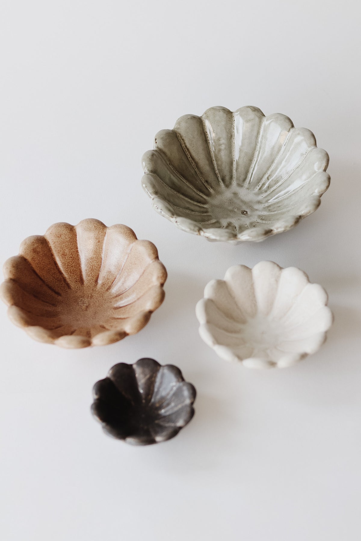 Stoneware Flower Bowls