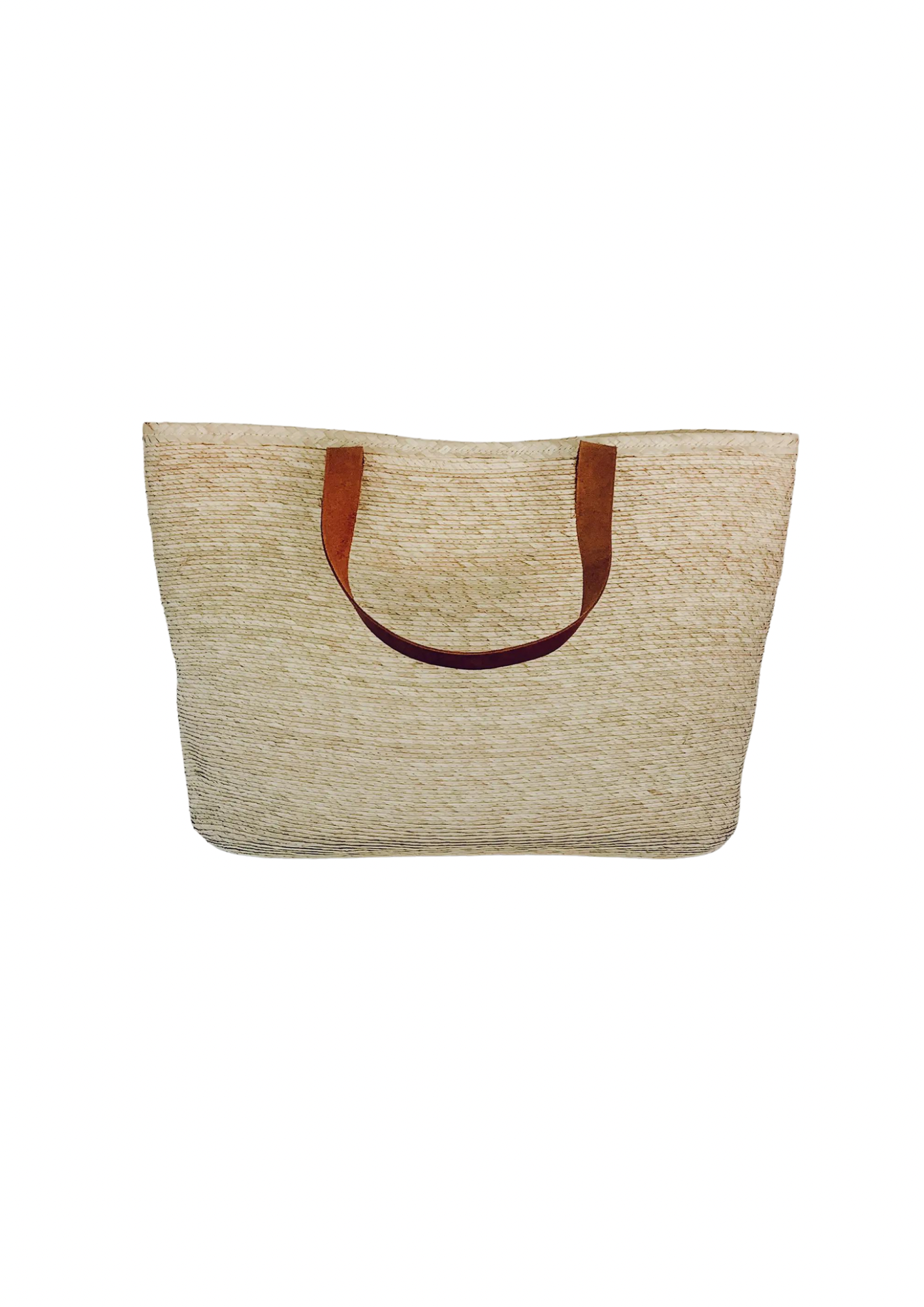 Harlow Straw Market Tote With Leather Handles